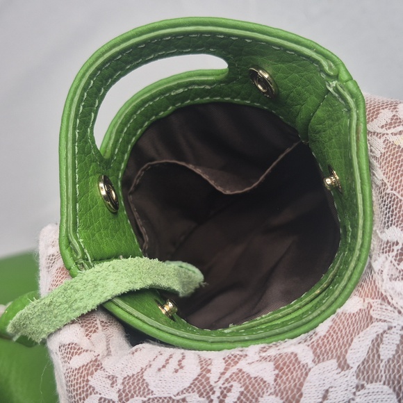 Dooney & Bourke Green Pebble Leather Crescent Tote with Pouch & Key Fob 💚 COA - Picture 9 of 17